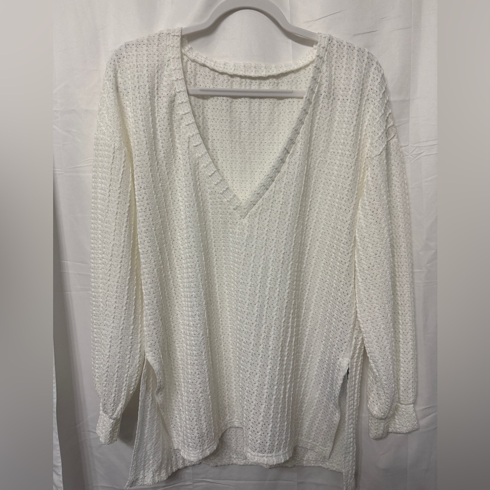 NWT Cupshe Beige Crochet V-Neck Cover Up
